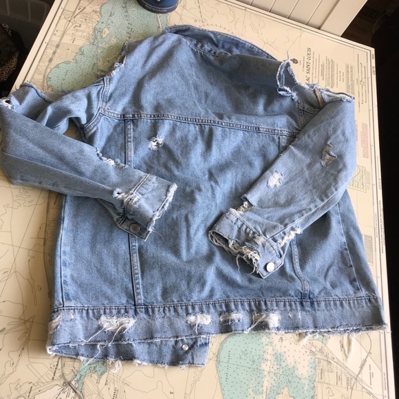 ZARA Distressed Denim Jacket - Picture 5 of 5